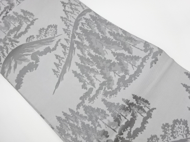 JAPANESE KIMONO / VINTAGE NAGOYA OBI / WOVEN TREES & MOUNTAINS